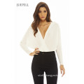 Long Sleeve Loose Office V Neck Women Blouse